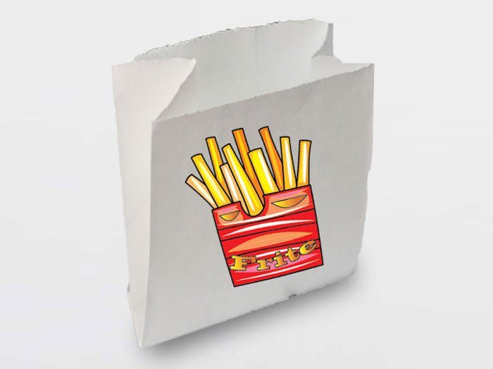 100 Sachet Frites en papier ingraissable