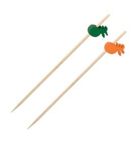 Pics Décoratifs en Bambou Modèle “ANANAS ” 12 cm. Assortiment de vert et orange