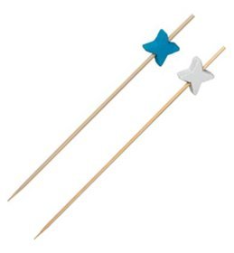 Pics Décoratifs en Bambou Modèle “HÉLICE” 12 cm. Assortiment de bleu et blanc