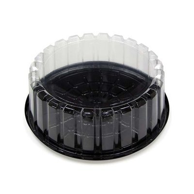 50 Barquette Gateau noir avec couvercle transparente 26 x 9 cm