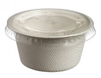 Pot de sauce en Pulpe de canne à sucre 2oz/60ml avec couvercle PET , Par 100u