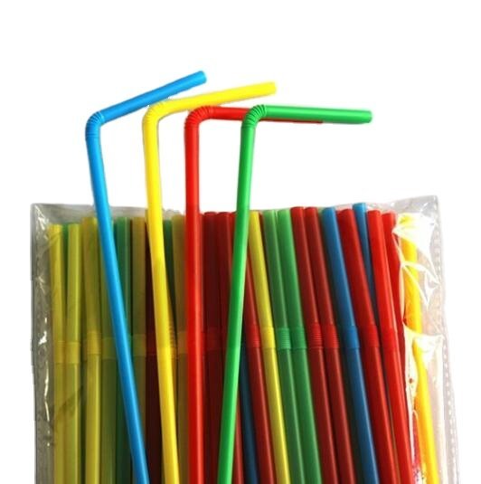 500 Pailles flexibles fluorescentes en plastique PS Ø 6mm