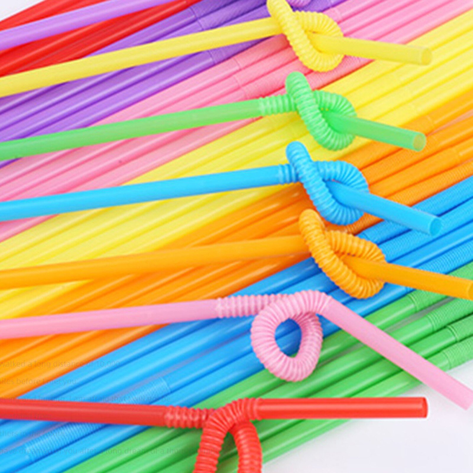 100 Pailles Flexible Colorées en plastique, ARTISTIQUES