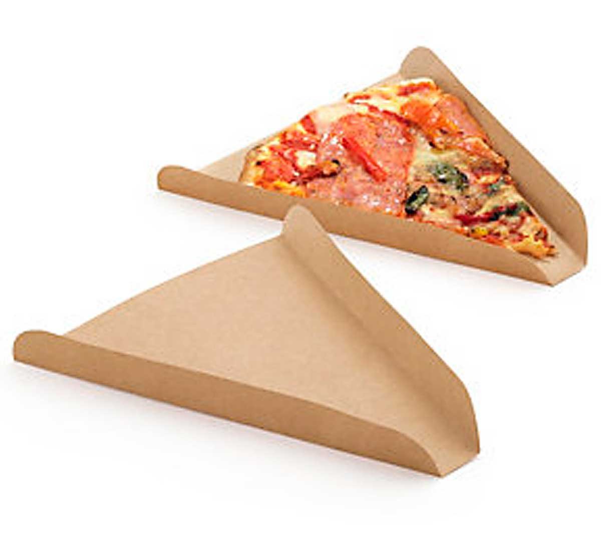 Support à Crêpe/Pizza triangulaire en carton Kraft, par 50 unites