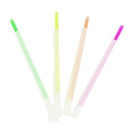 500 pailles fluorescents emballées individuellement