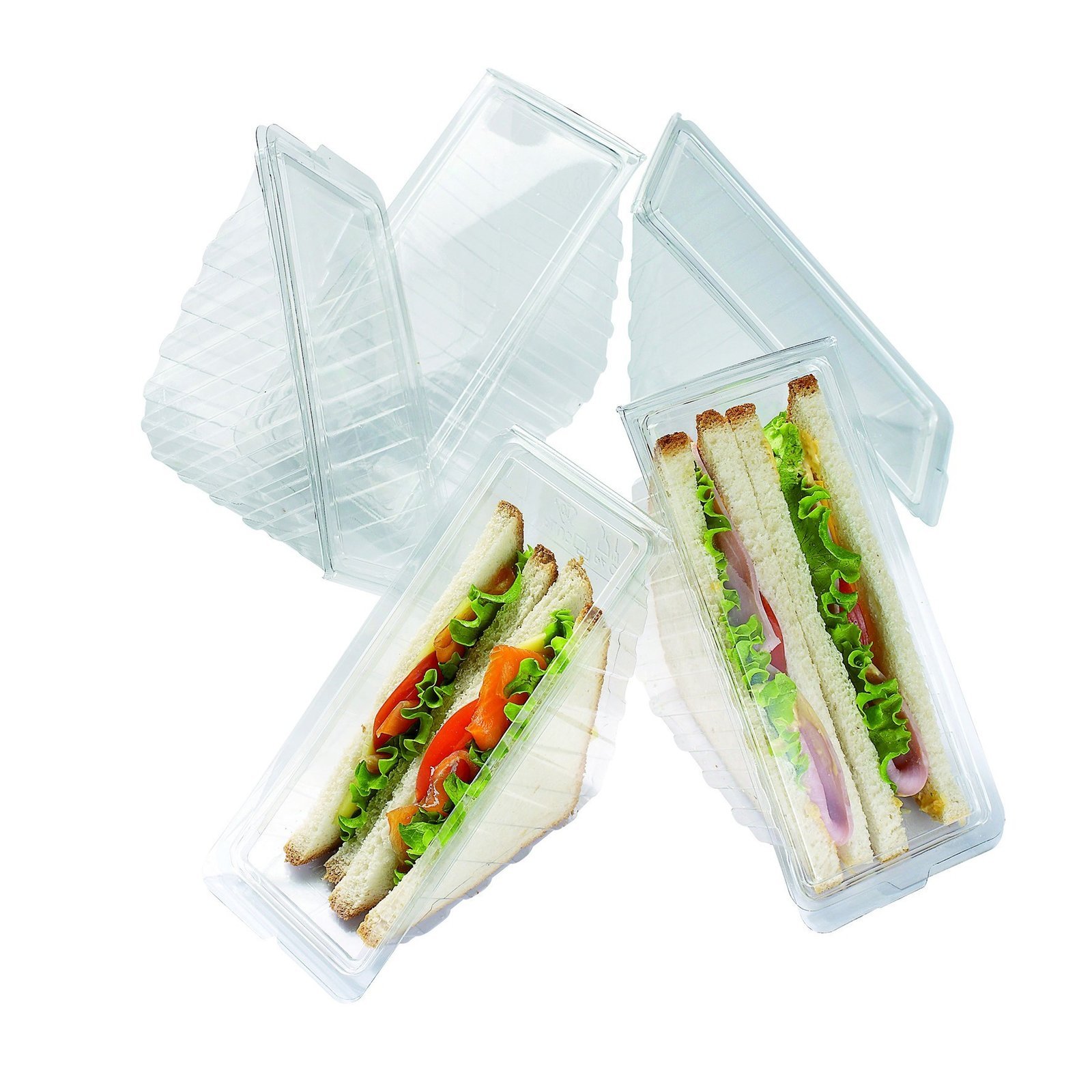 Boite club sandwich triangle en plastique cristal